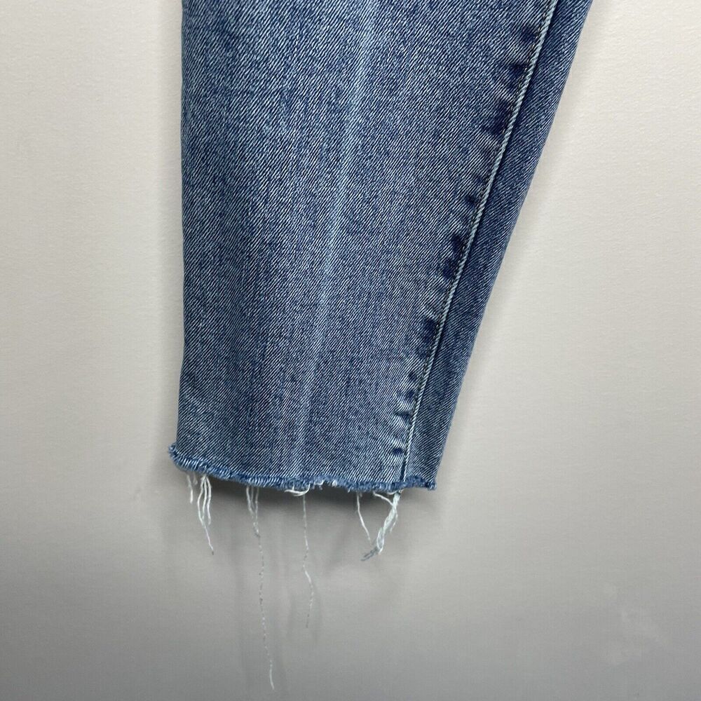 OLD NAVY Jeans Womens 0 OG Straight High Rise Button Fly Medium Wash Distressed - Picture 4 of 10